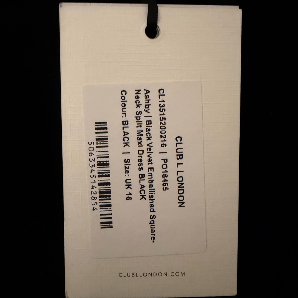 Club L London Black Long Sleeve Mesh Evening Gown with Embellished Bandeau - Picture 9 of 9